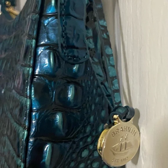 BRAHMIN… NWT SHAYNA CROSSBODY HANDBAG IRIDESCENT TEAL - Picture 8 of 16